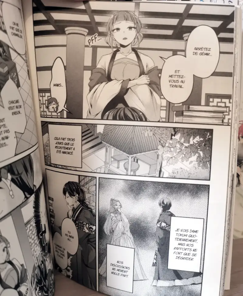 Intérieur du manga la gardienne des concubines tome 3, illustration en noir et blanc