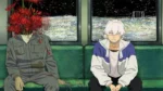 Extrait de la bande annonce officielle Netflix de l'adaptation anime du manga Fool Night. Prévu pour 2026. Illustration de Toshiro Kamiya dans un train à côté d'une personne ayant subit une transfloraison