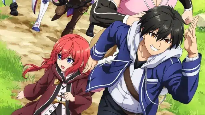 Visuel de l'anime Villageois lvl 999 disponible sur Crunchyroll représentant Kagami et Alice en train de courir