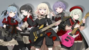 BanG Dream! Our Notes! Jeu mobile musical. Groupe Ave Mujica. Présentation des différents groupe du jeu.